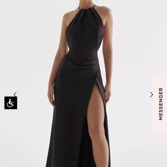 House of CB Zanab Black Thigh Slit Maxi Dress - Picture 2 of 6